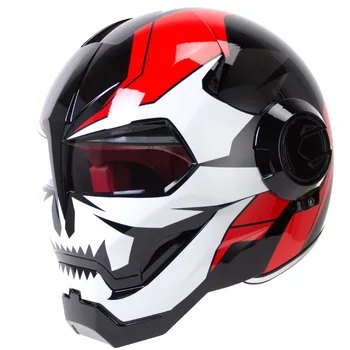 

Motorcycle Helmet Iron Man Fashion Street Devil Full Motorbike Riding Helmets Off-road ECE Headgear Protective Robot Helmet
