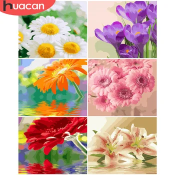 

HUACAN Paint By Number Flower Hand Painted Painting Art Gift DIY Pictures By Numbers Sunflower Drawing On Canvas Kits Home Decor