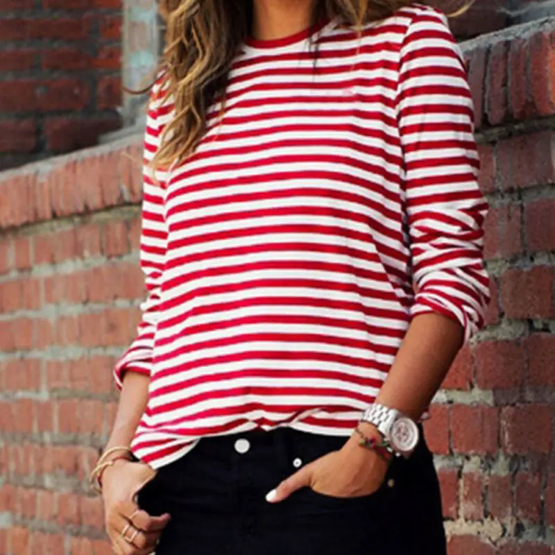 Oversized Gestreept Dames Sweatshirt - Kleurblok Lange Mouwen Pullover Met Ronde Hals - Casual Y2K Comfort Top