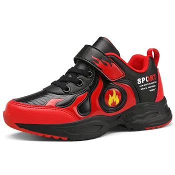 

Size 27-38 Boys Plus Velvet Warm Sneakers Children Wear-resistant Sneakers Kids Hook Loop Non-slip Casual Shoes with Waterproof