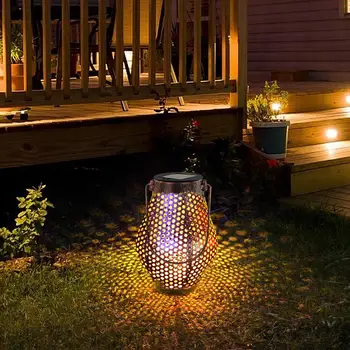 通販 ソーラーパワー Led ランタン庭の芝生ランプ瓶鉄アート光学的に制御誘導屋外投影光