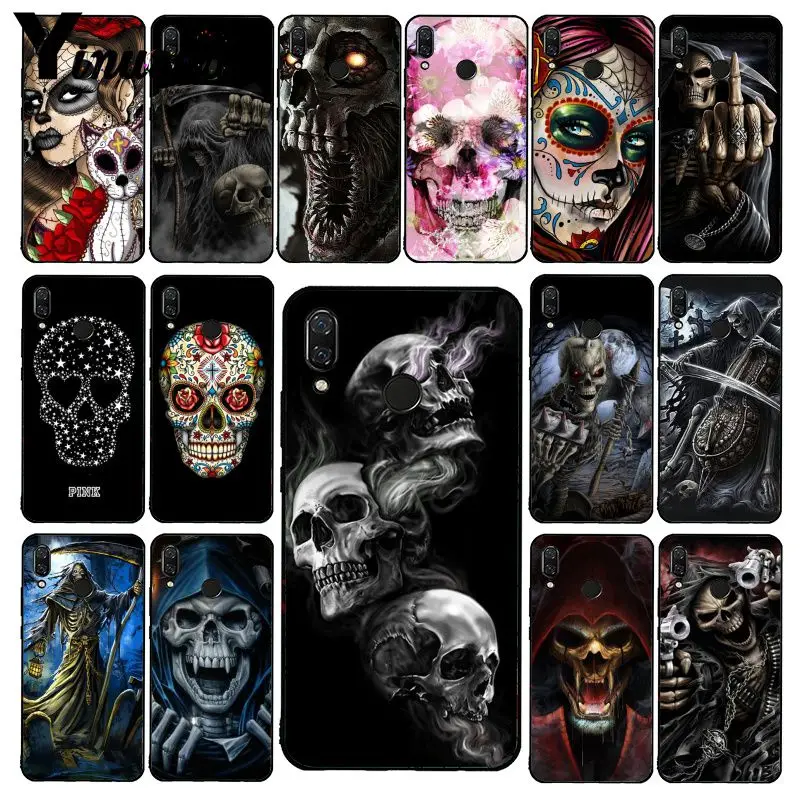 

Yinuoda Grim Reaper Skull Skeleton Capa Phone Case for Xiaomi Redmi Note 7 5 4 Redmi 5plus 6A Note4 4X A2 A2lite