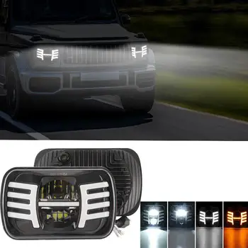 

1PC 7 Inches Square Car LED Day Light 9-30V 400W 40000LM Car Light with Steering Applies 5x7 " 6x7" Daytime Running Light Kit