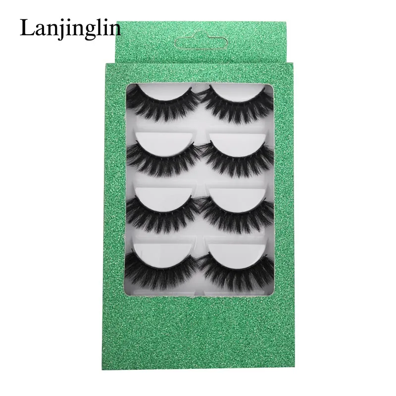 LANJINGLIN, 5 пар, накладные ресницы из искусственной норки, полная полоска, ресницы ручной работы, пушистые, объемные, 5d, для наращивания ресниц, макияж, натуральные, cils, G800