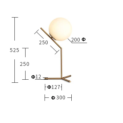 20cm ball model F Скандинавский дизайн, постмодерн, золотой, белый металлический светодиодный высокий торшер, светильник-стойка со столом для гостиной, салона красоты - Цвет абажура: 20cm ball model F
