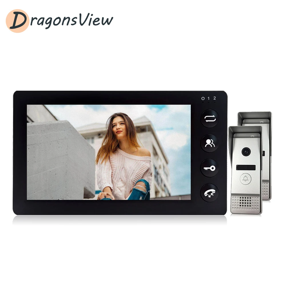 Dragonsview Door Intercom 7 Inch 1080P Video Phone Entry System with Motion Detection Wired Speakerphone 2 Cameras |