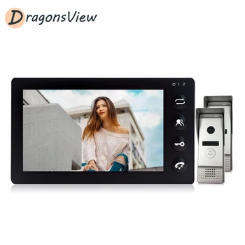 

Dragonsview Door Intercom 7 Inch 1080P Video Door Phone Entry System with Motion Detection Wired Speakerphone Intercom 2 Cameras