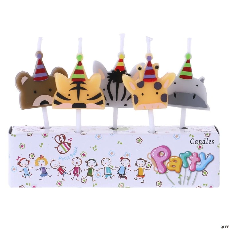 

5Pcs/set Cute candle zoo party shape Carnival animal birthday candles