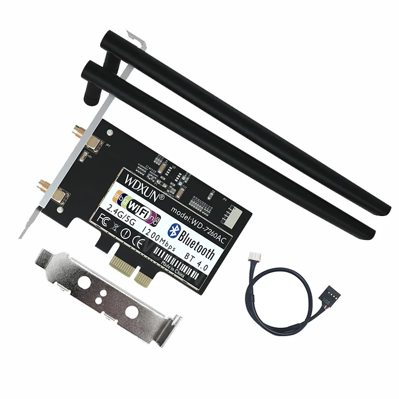 데스크탑 WIFI PCI Express 7260AC 2.4GHz/5GHz Wi-Fi Inteligente PCIe Bluetooth 867 4.0 wifi 카드 데스크탑 PCIE WIFI AC-7260