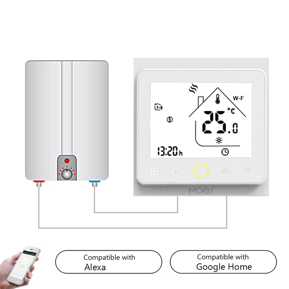 Wi-Fi умный термостат регулятор температуры приложение управление 5A Электрический теплый пол Отопление воды газовый котел работает для дома школы