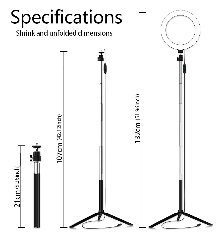 Светодиодный кольцевой светильник для камеры, кольцевой светильник для студийной фотосъемки, кольцевой светильник для Ютуба, для макияжа телефона, Селфи, с зажимом для штатива телефона