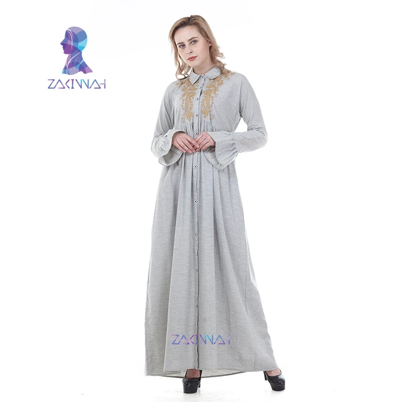 ZK022 элегантное мусульманское платье с вышивкой абайя кимоно свободный длинный