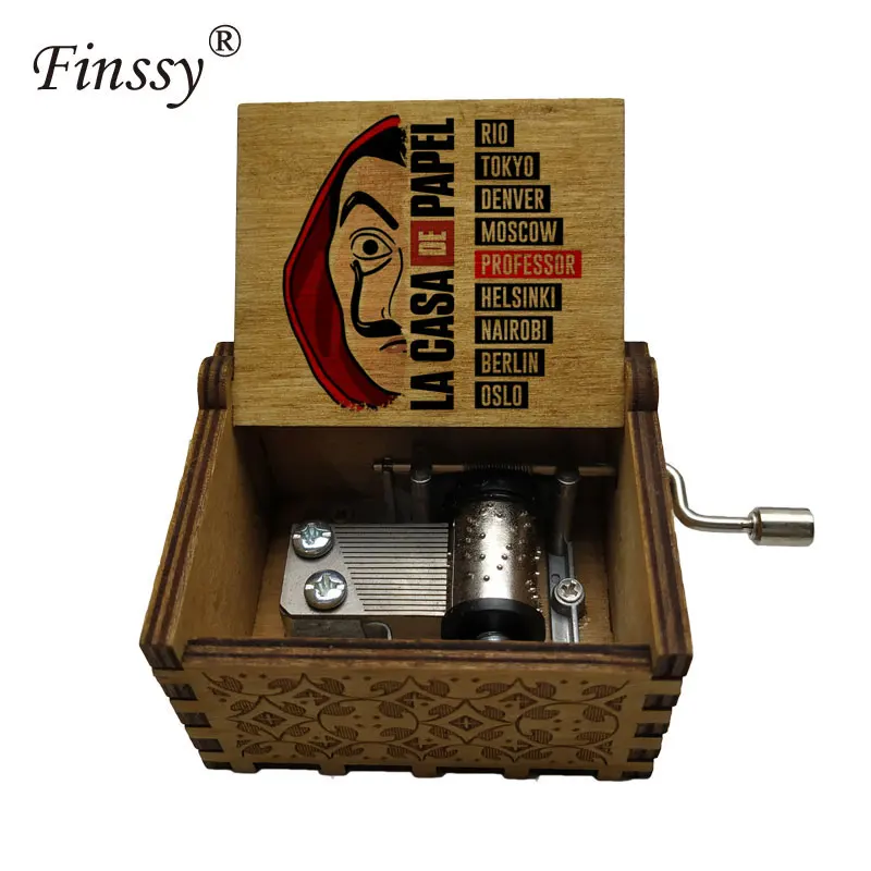 

50 style La Casa De Papel Print Picture bella ciao Music Box Keychain Hand Crank Can customize picture logo