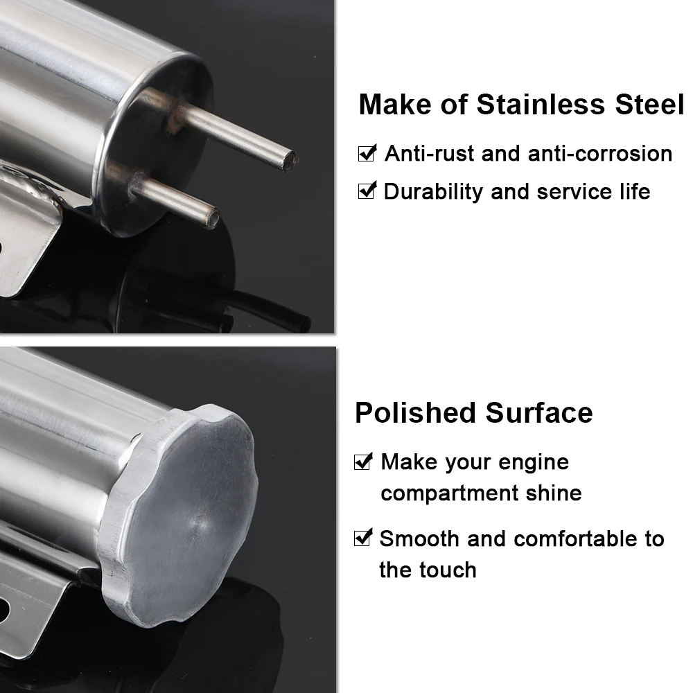 Stainless Steel Radiator Overflow Tank Bottle Catch Can 2"x13" Car Modification Radiator Cooling Accessories VR-COT01 radiator coolant tank cap car radiator cap car radiator water tank cover