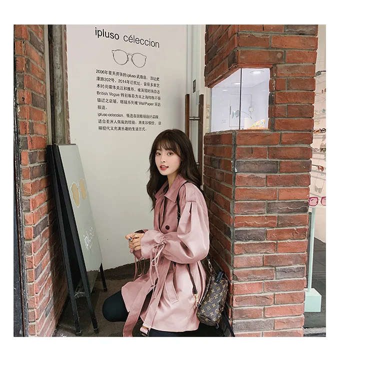 Женская одежда для фотосессии, Южная Корея, Dongdaemun, весна и осень, стиль, модный корейский стиль, свободный крой, Тренч, пальто Wom