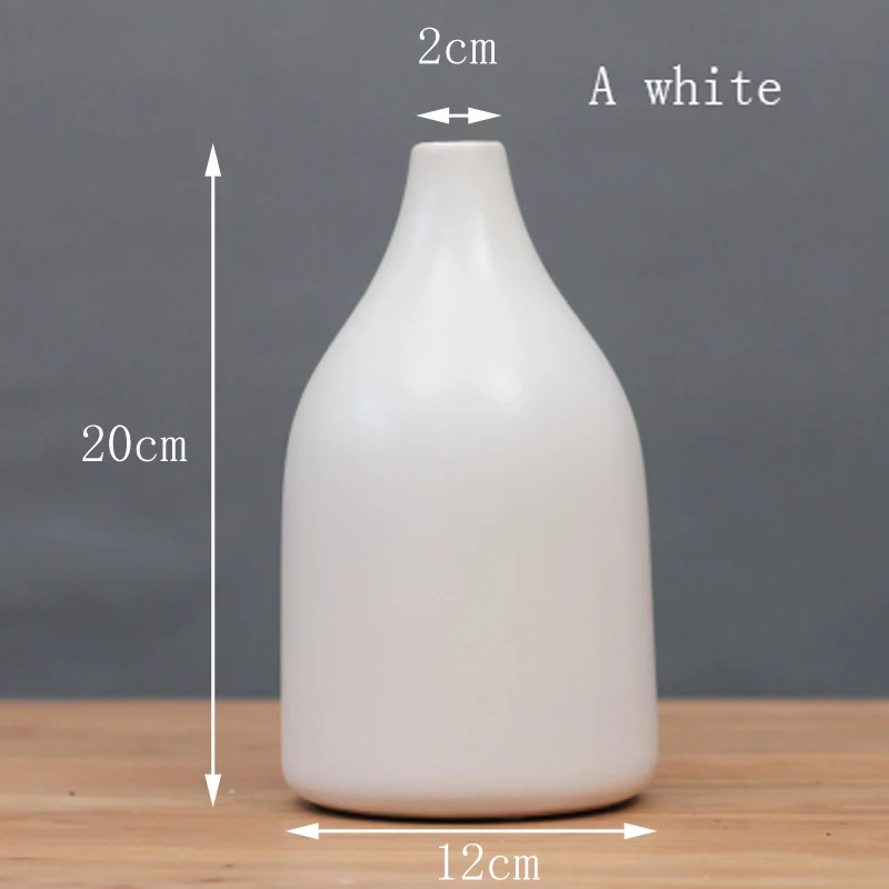 Классическая черная/белая керамическая ваза, Настольная Маленькая ваза, китайская фарфоровая ваза для цветов, креативный подарок, домашний декор - Цвет: A white