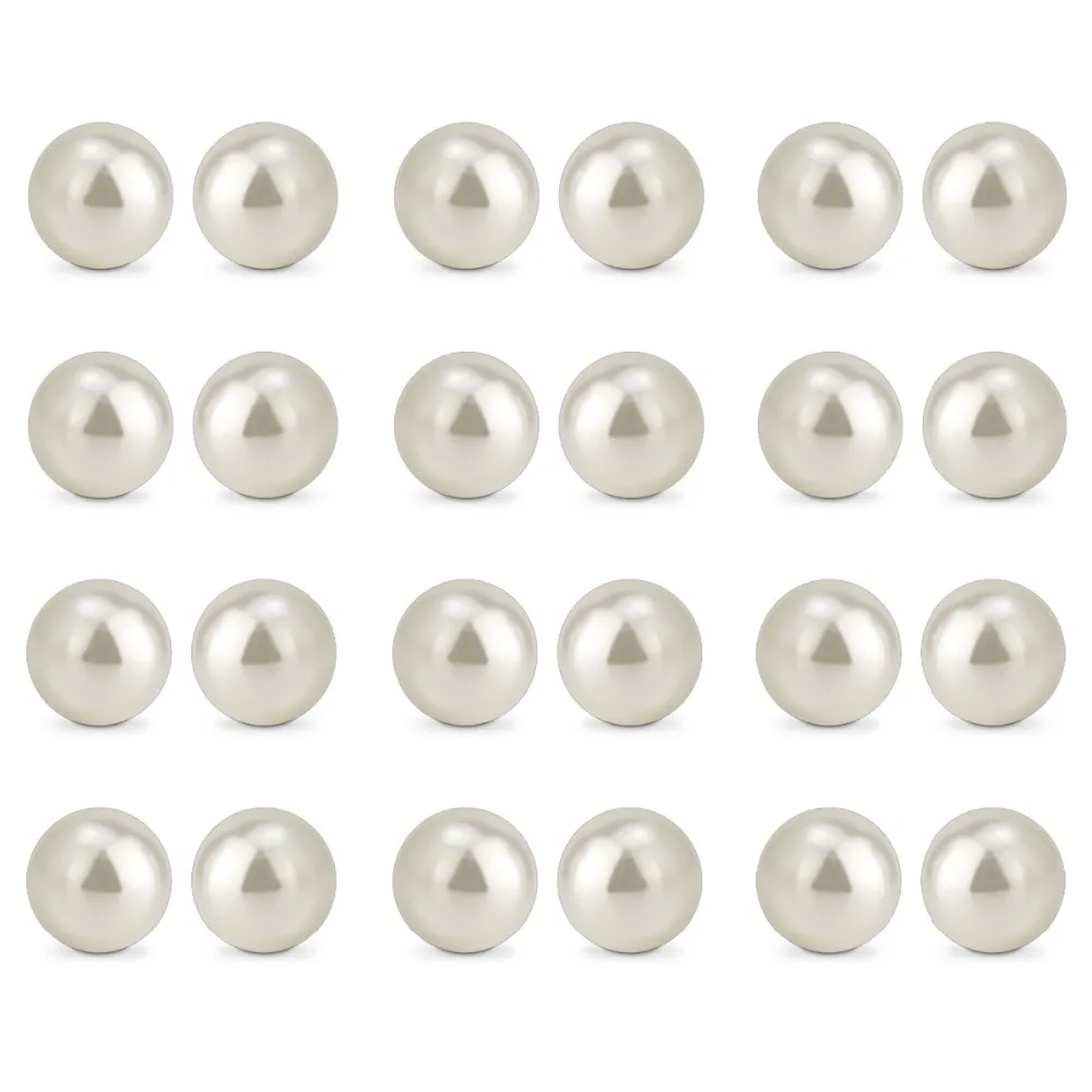 12 Pairs Women Faux Pearl Round Stud Earring Jewelry Charming Hypoallergenic Ear Studs Sets | Украшения и аксессуары