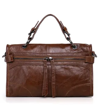 

Cow Leather Zipper Bag Women Genuine Leather Handbag Easy To Carry Daily Shoulder Bag Female Motorcycle Crossbody Bags