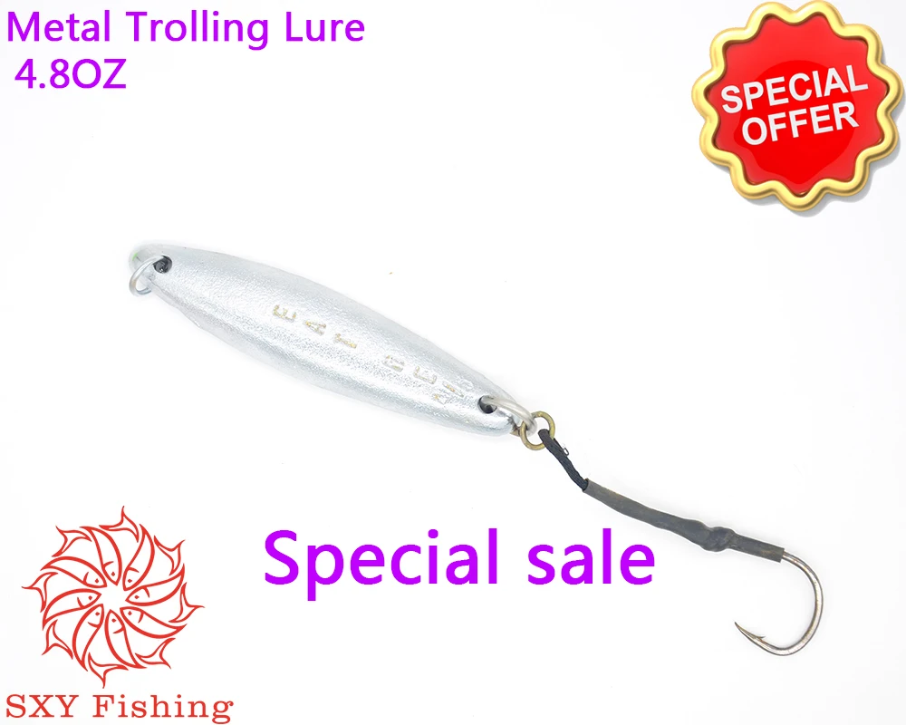 

SXY FISHING Special sale Iron plate lure Iron plate bait 4.8OZ Sea monster hook trolling lure Metal trolling lure