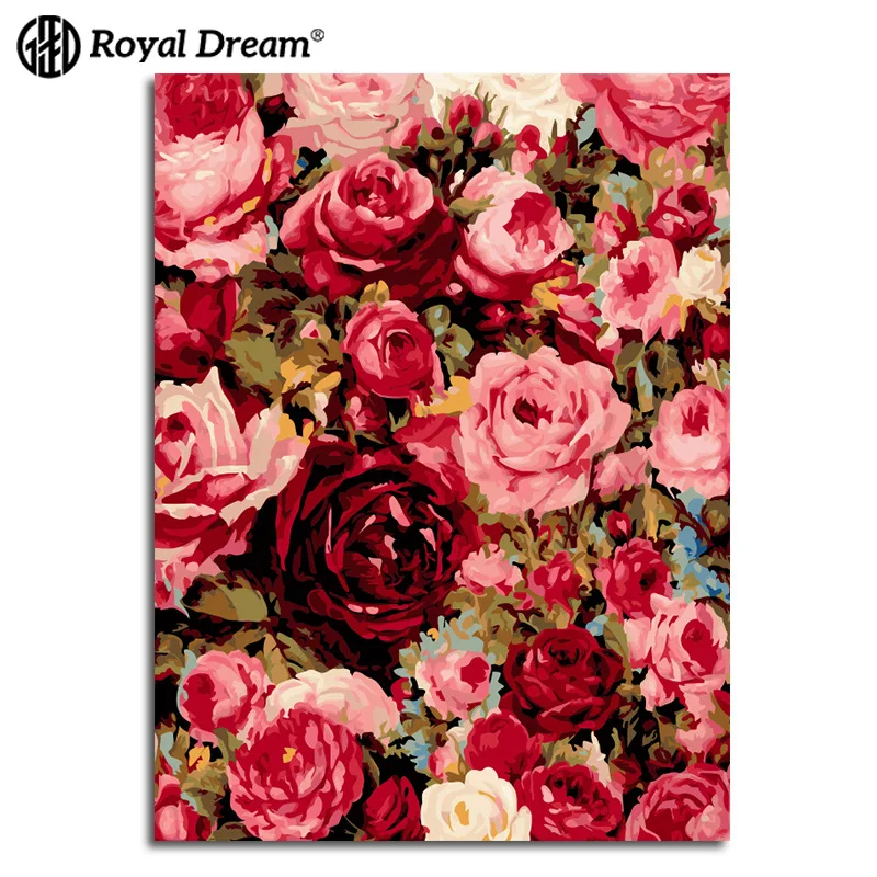 

Digital Oil Painting DIY Northern European-Style Living Room Oil Painting Flower Painted Coloring Oil Painting Entrance Electric