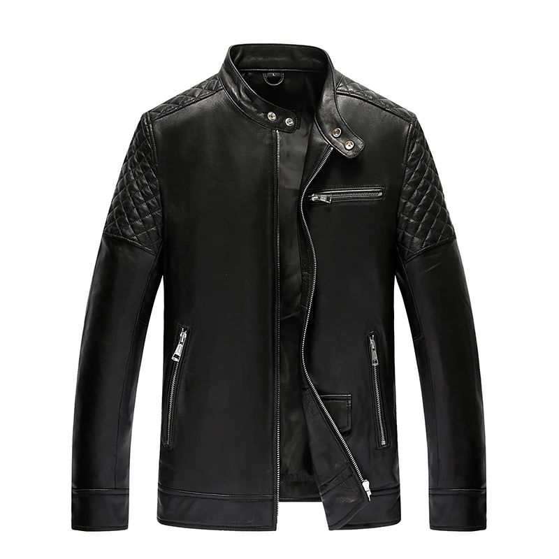 Men's Leather Jacket Autumn Winter Jacket Men Genuine Sheepskin Coat Motorcycle Jackets Plus Size 4xl 5xl Chaqueta 19-810 MY1664 Men's Leather Jacket Autumn Winter Jacket Men Genuine Sheepskin Coat Motorcycle Jackets Plus Size 4xl 5xl Chaqueta 19-810 MY1664