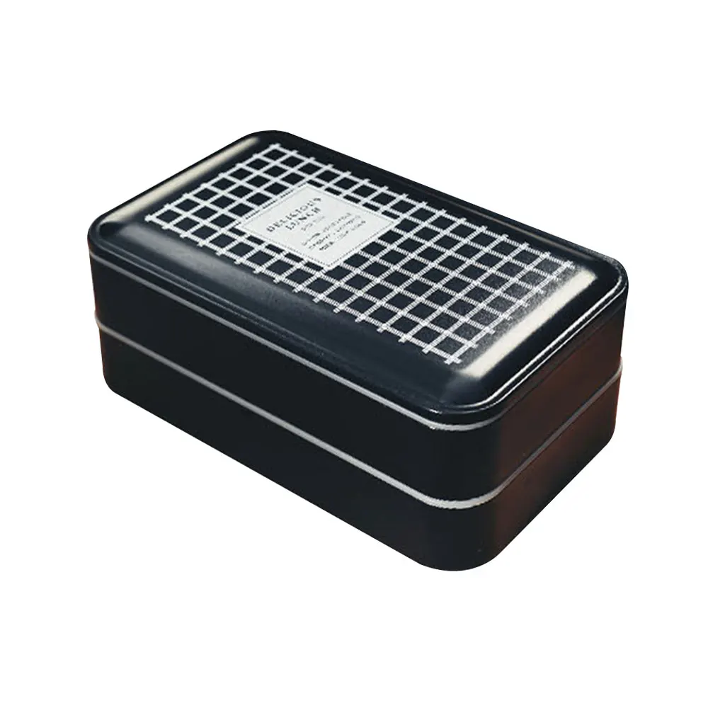 Bento Box Черный контейнер для еды Ланч-бокс пластиковый Ланч-бокс в скандинавском стиле двухслойный офисный контейнер для хранения
