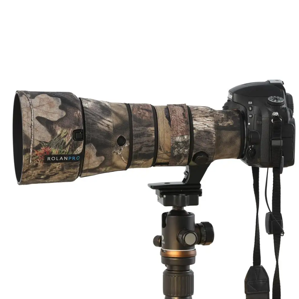 Камуфляжный водонепроницаемый нейлоновый чехол ROLANPRO для объектива Nikon AF S 500 мм