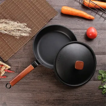 

TTLIFE 24CM Non-stick High Quality Cooking Pan Frying Pan Cast Iron Pans Multi-function Wok with Lid Home Kitchen Cookware