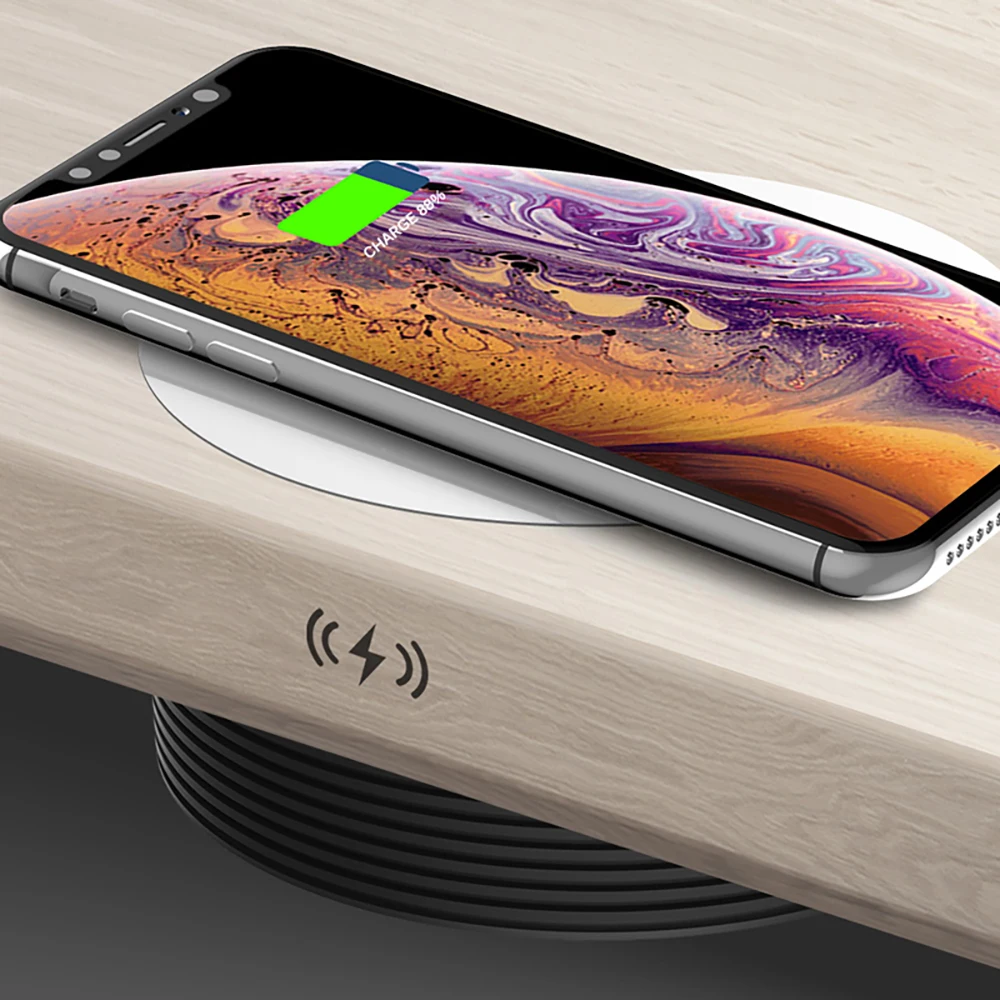 

QI Invisible Wireless charger Charging Desk Stick charger Concealed Long Distance Charger Furniture Office Desktop Wireless Base