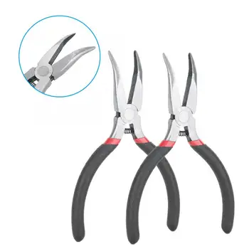 

2pcs 5 inch Portable Curved Nose Jewelry Pliers with Teeth DIY Handcraft Repair Jewelry Making Processing Tool