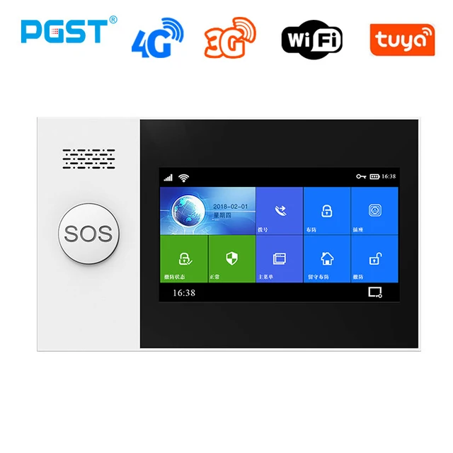 PGST PG-107 4G Tuya Wireless Home WIFI GSM Home Security With Motion Detector Sensor Burglar Alarm System Support Alexa & Google a.