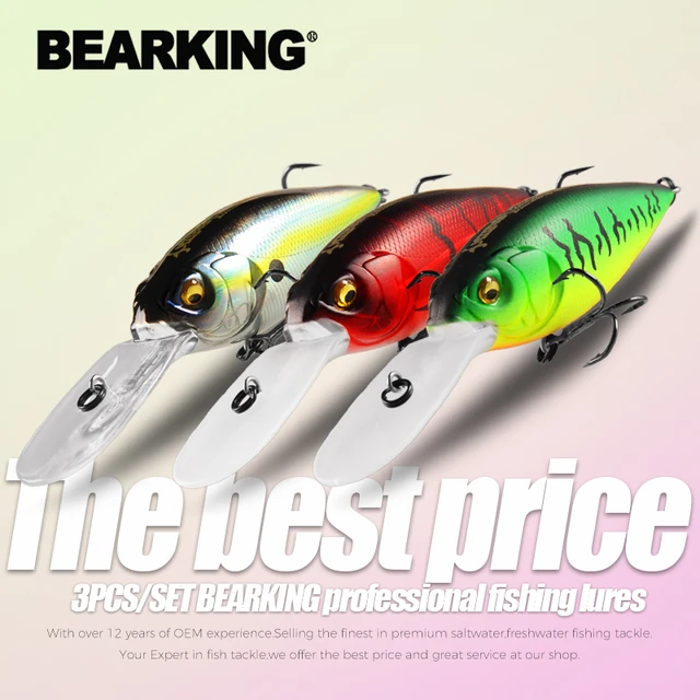 3pcs/lot BEARKING 75mm 23g TOP Fishing lures floating crank bait