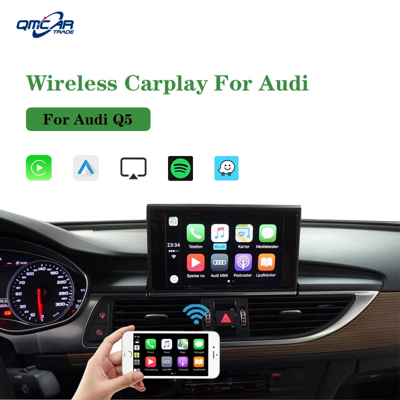 Беспроводная Автомобильная магнитола CarPlay для Audi Q5 2010 2018 Android Air 2 Airplay Mirrolink IOS 13