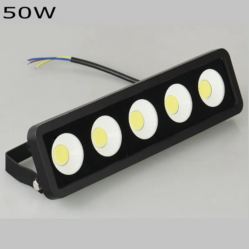 50W Black Shell 1 шт. 50 Вт 100W 150W 200W AC220V 230V 240V COB открытый Водонепроницаемый Пейзаж Двор Газон садовый Светодиодный прожектор светильник Потолочные Светильник - Испускаемый цвет: 50W Black Shell