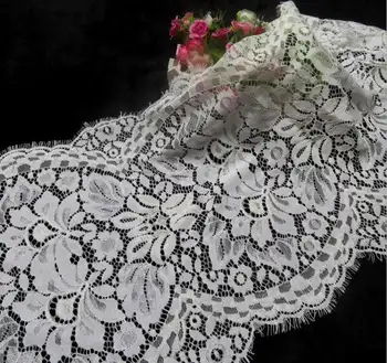 

Sale ivory french lace fabric, chantilly lace fabric, Corded Lace Fabric For Evening Dress, Bridal Gowns 3 Yards Price: