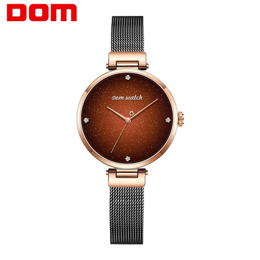 

Women Watches DOM Top Luxury Fashion Female Quartz Wrist Watch Ladies Steel Waterproof Clock Girl relogio feminino G-1292