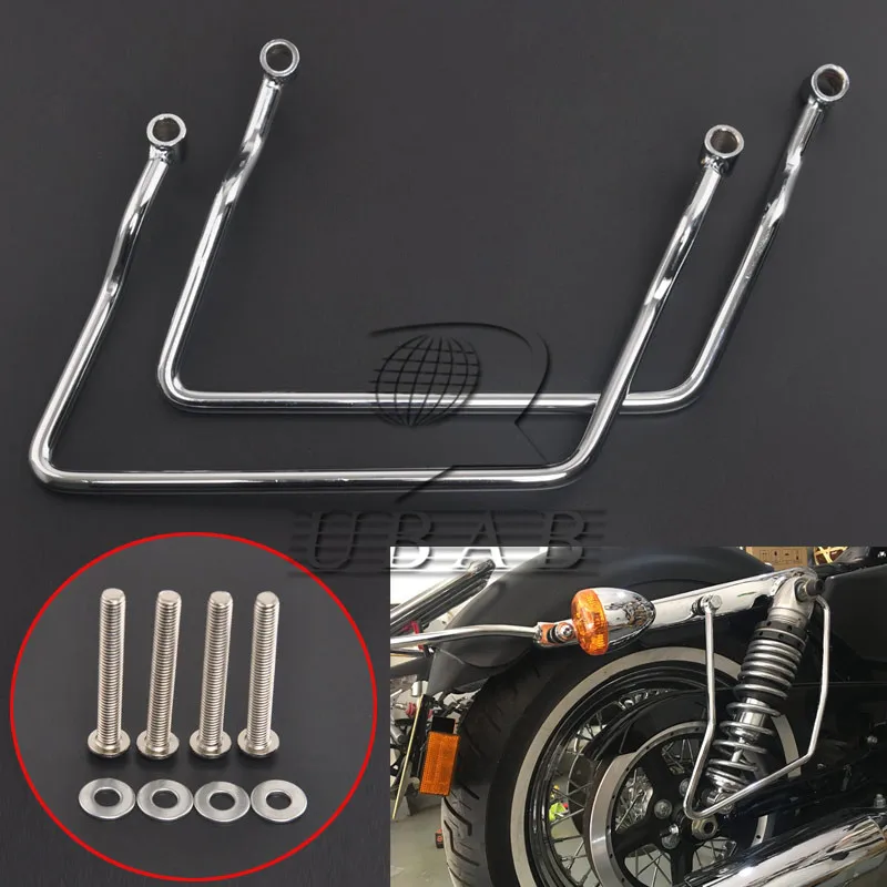 

Universal Chrome Motorcycle 16cm Saddlebag Support Bar Luggage Guard Bracket for harley Honda Shadow Kawasaki Yamaha Suzuki