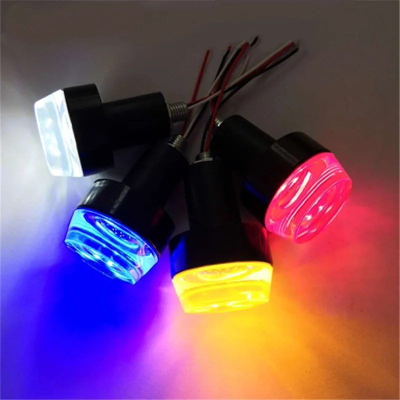 

2pcs/set motorcycle Handlebar End LED Turn Signal motorcycle turn signal Light white turn Amber Indicator Moto accessory