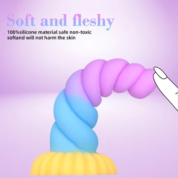Colorful Anal Sex Toys Monster Dildo Massage Goods For Adults Masturbators Fake Penis For Female Male No Vibrator Anal Dildos 5