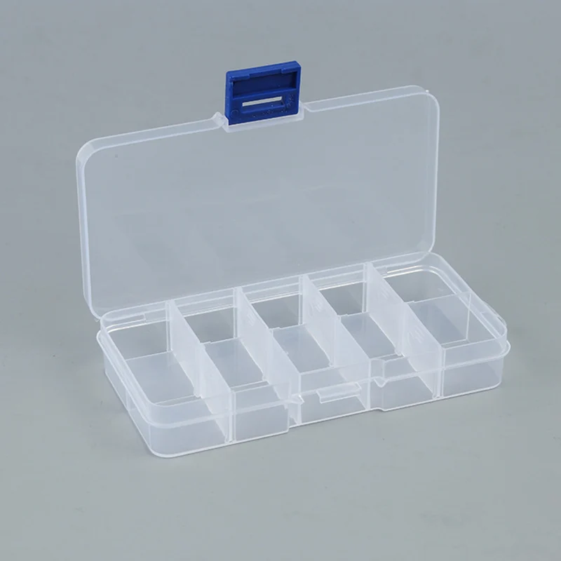 10 сеток, регулируемая прозрачная пластиковая коробка для хранения для маленьких инструментов, бусины, коробка для таблеток, ювелирные изделия, серьги, дисплей, органайзер, дизайн ногтей, наконечник