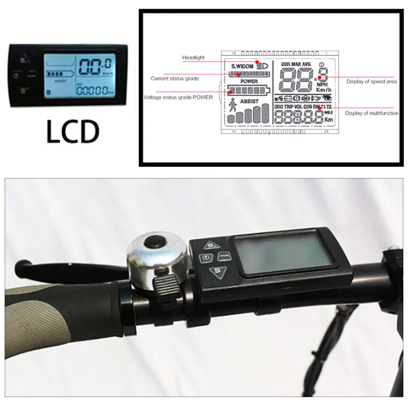 36 В/48 В 14A комплект ЖК-контроллера Электрический велосипед конверсионный комплект ЖК-дисплей PAS контроллер аксессуары Датчик Холла PAS Ebike комплект
