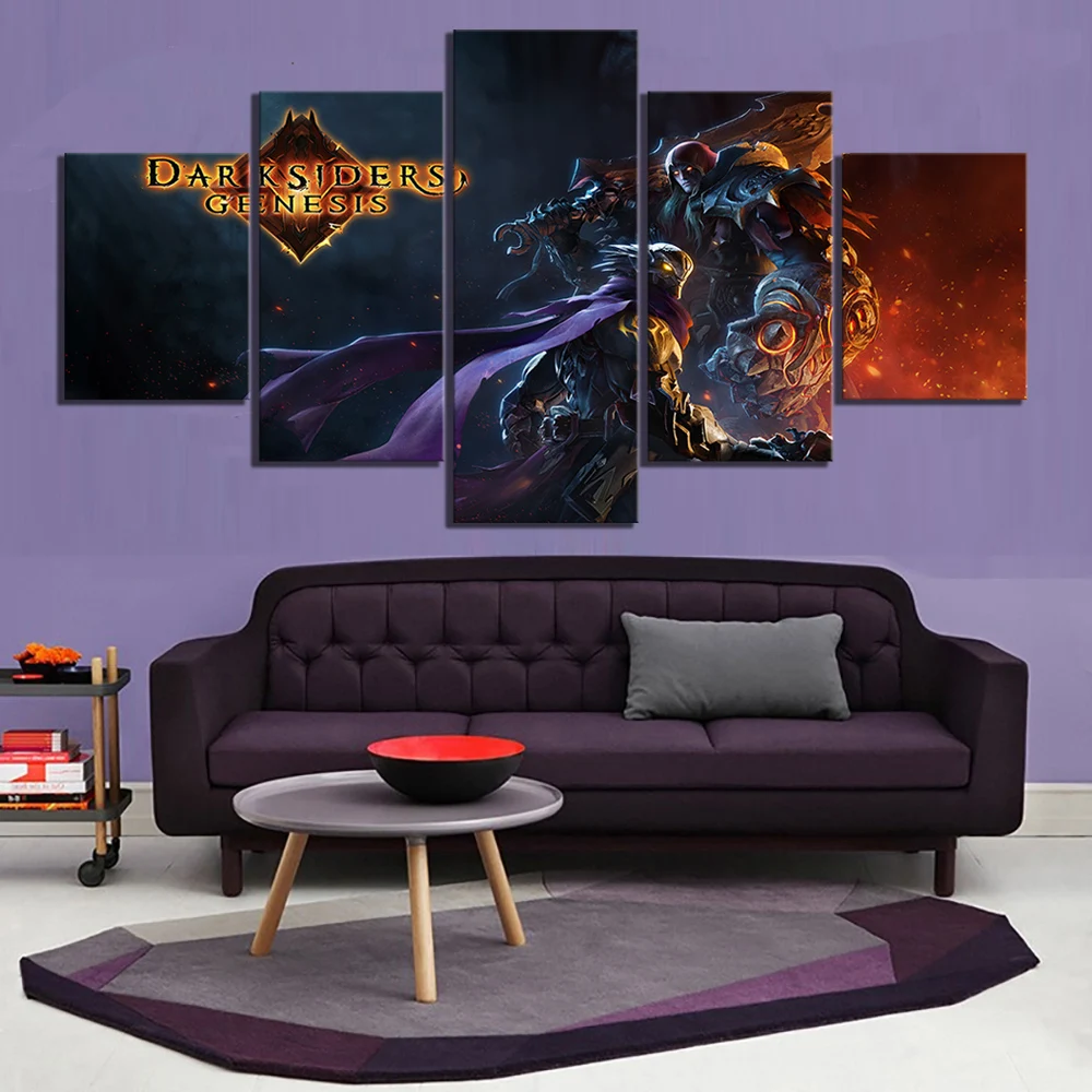 5 Piece HD Fantasy Art Paintings Darksiders Genesis War and Strife Game Poster Artwork Canvas for Home Decor Wall | Дом и сад