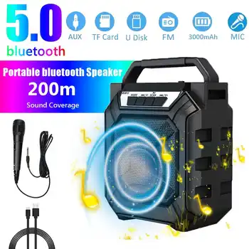 

bluetooth Speaker Waterproof Portable Outdoor Bass Loudspeaker FM Raido SD Card Aux Micro Hands-free