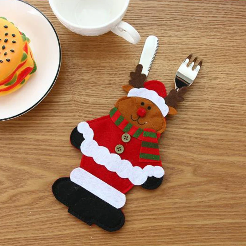 Высокое качество 1 шт. новогоднее рождественское посуда держатель вилка набор