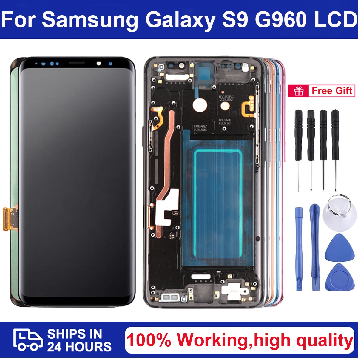 5.8&quot Original With Frame LCD For Samsung Galaxy S9 G960 SM-G960F G9600 G960N Display and Touch Screen Digitizer Assembly Parts |