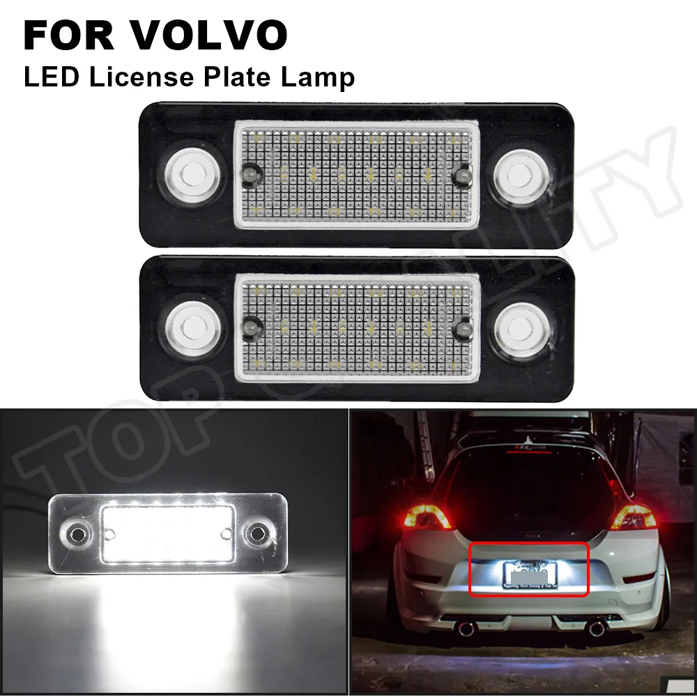 Лампа освещения Номера для Volvo C30 2008 2009 2010 2011 2012 светодиодный 2013 белая 2 шт. без