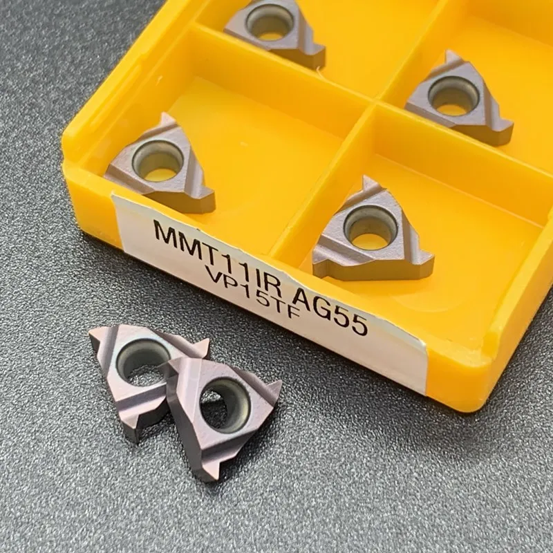 10PCS MMT11IR MMT11ER AG55 VP15TF/US735 thread turning tool carbide blade CNC lathe slotted knife | Инструменты