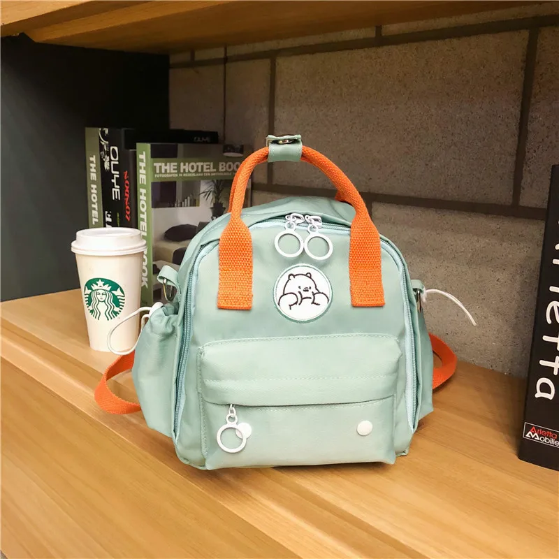 Парусиновая, в Корейском стиле, рюкзак для Для женщин Простой Модный молодежный туристический рюкзак школьная сумка для досуга сумка-тоут для девочек-подростков; детские сумки через плечо - Цвет: Зеленый