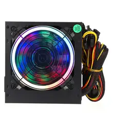 Alimentation maximale 800W, ventilateur multicolore rvb 12cm, 24 broches, PCI SATA 12V, alimentation pour ordinateur de bureau et de jeu
