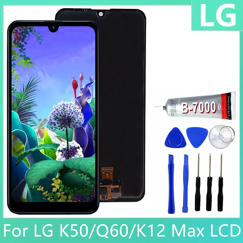 For LG K50/Q60/K12 Max Touch Screen Digitizer Assembly K50 Q60 K12 LM-X525 LMX525BAW LMX525EAW Replace | Мобильные телефоны и